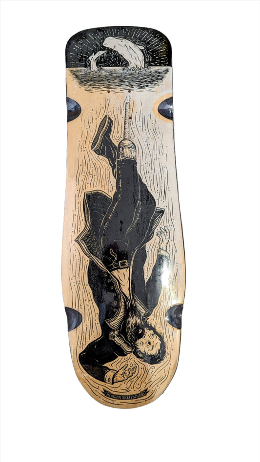 HEATHEN - AHAB DROWNING ON SLIMKOWSKI SKATEBOARD DECK - 9.60"