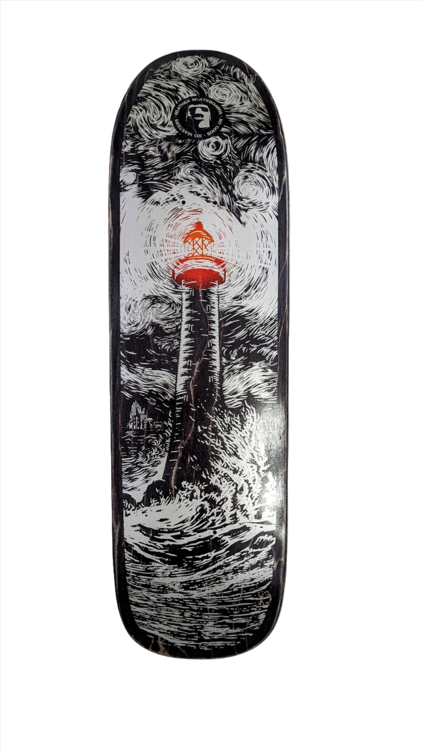 HEATHEN LIGHTHOUSE ON BOMBER SKATEBOARD DECK - 9.25"