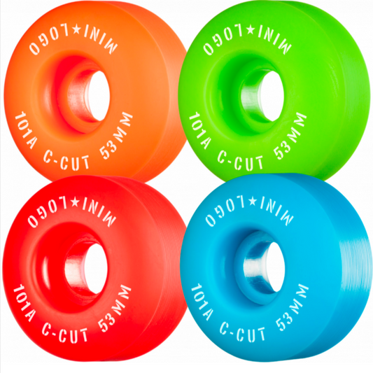 Mini Logo Skateboard Wheels C-cut "2" 53mm 101A Assorted 4pk