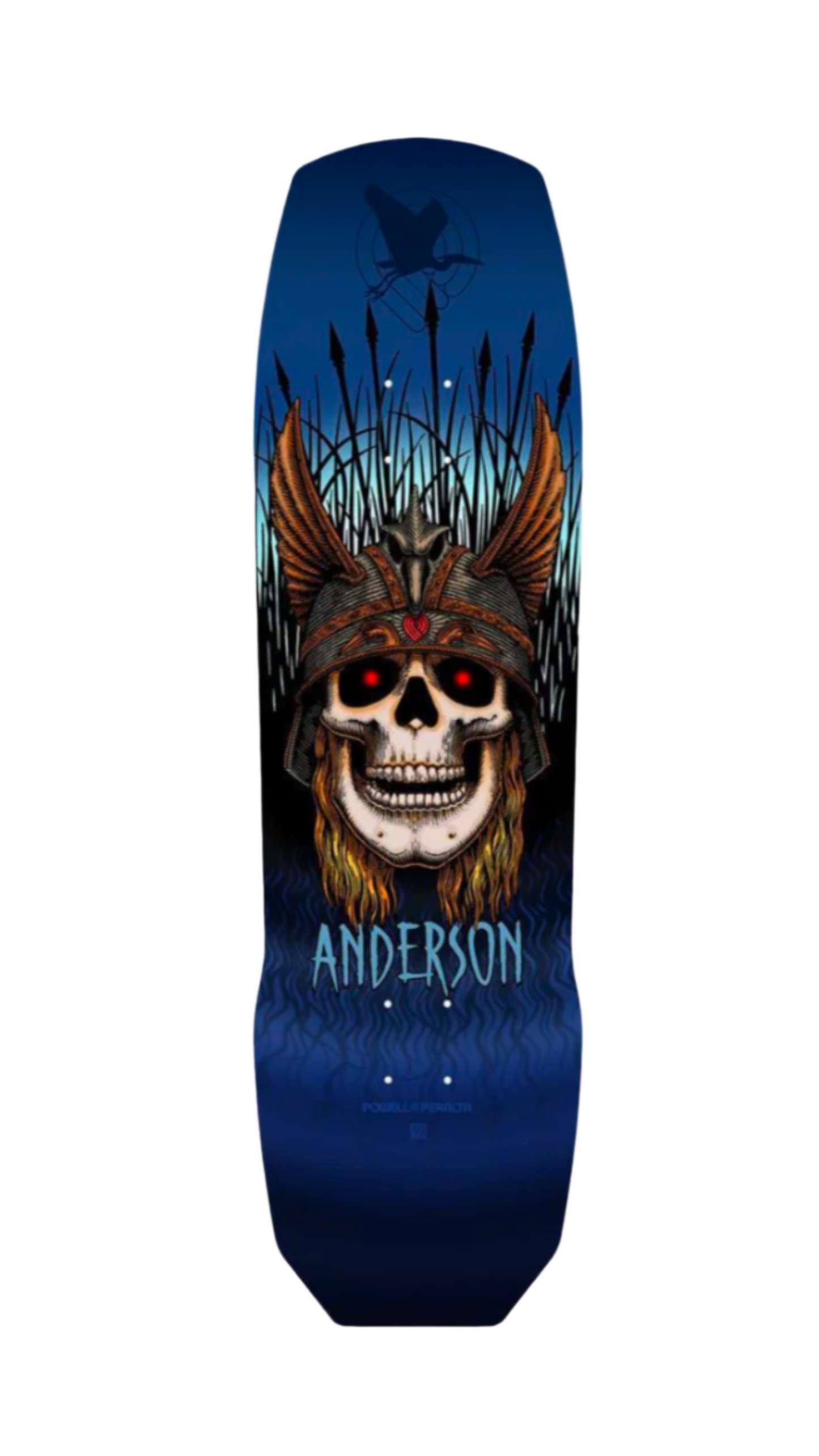 Powell Peralta Pro Andy Anderson Heron 7-Ply Maple Skateboard Deck Blue - 9.13 x 32.8