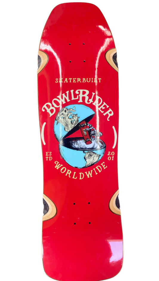 SKATERBUILT 'Bowlrider Worldwide' RED 9.5'' Deck